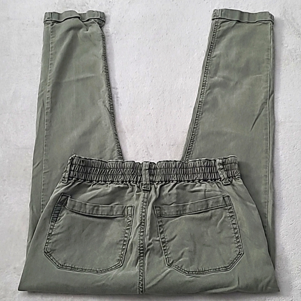 Paige Olive Green Jogger Pants Size 26 Stretch Tapered Casual Loungecore Y2K - Picture 12 of 15